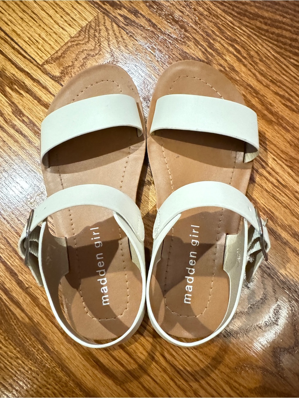 Madden Girl Kids Cream Ankle-Strap Sandals